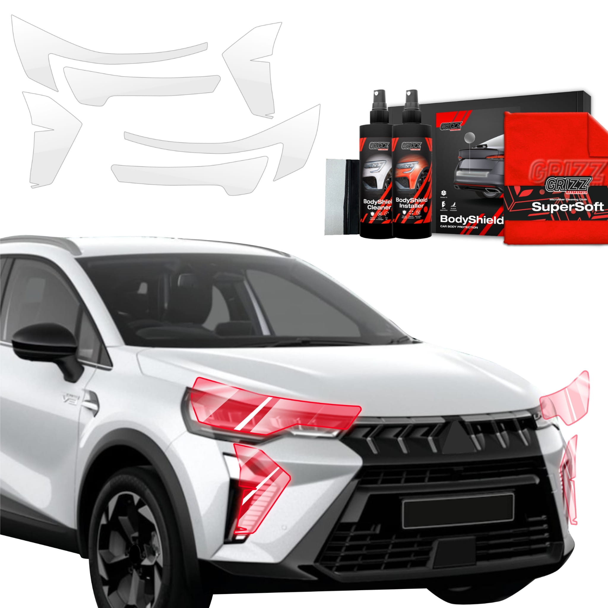 4w1 Folia ochronna Grizz Protector na lampy do Mitsubishi ASX Facelift (2024-2026)