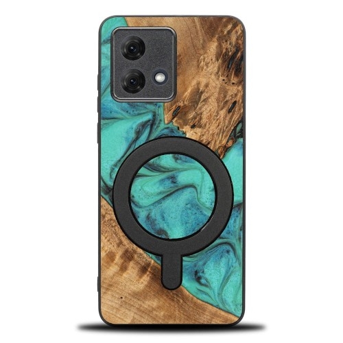 Image of Drewniane etui do Motorola Moto G84 5G, Bewood Unique Turquoise do MagSafe