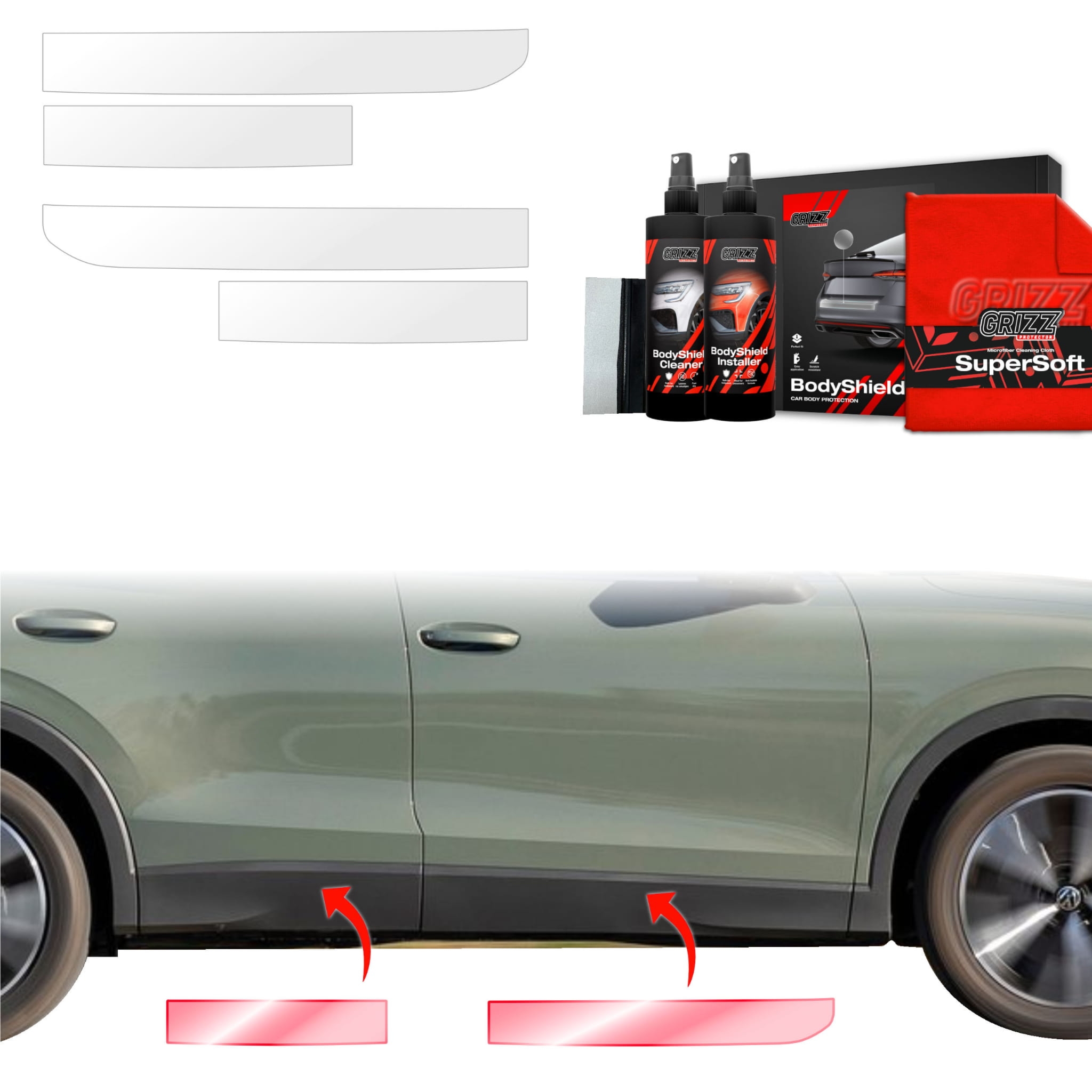 4w1 Folia ochronna Grizz Protector na progi bez nakładek do Volkswagen VW Tiguan 3 (2024-2026)