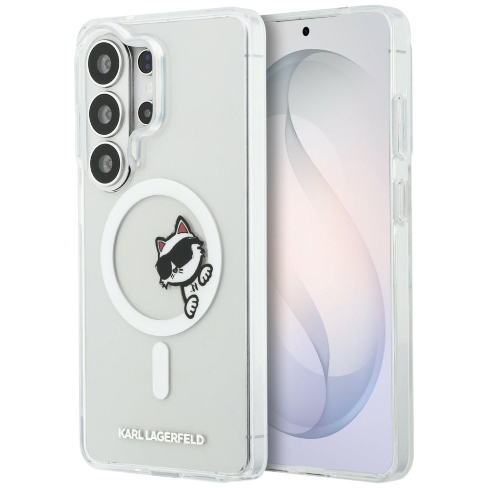 Etui Karl Lagerfeld IML Print MagSafe Peekaboo do Galaxy S26 Ultra, przezroczyste z kotką Choupette