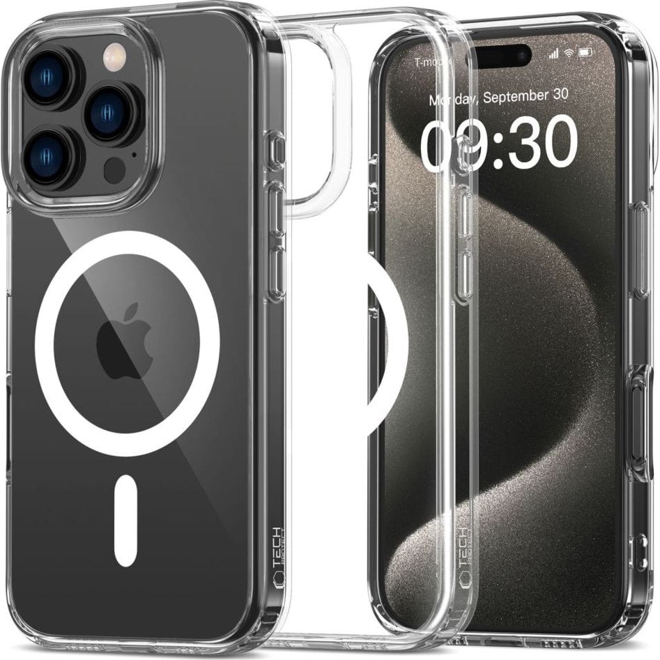 Etui Tech-Protect Flexair Hybrid do MagSafe do iPhone 16 Pro, przezroczyste