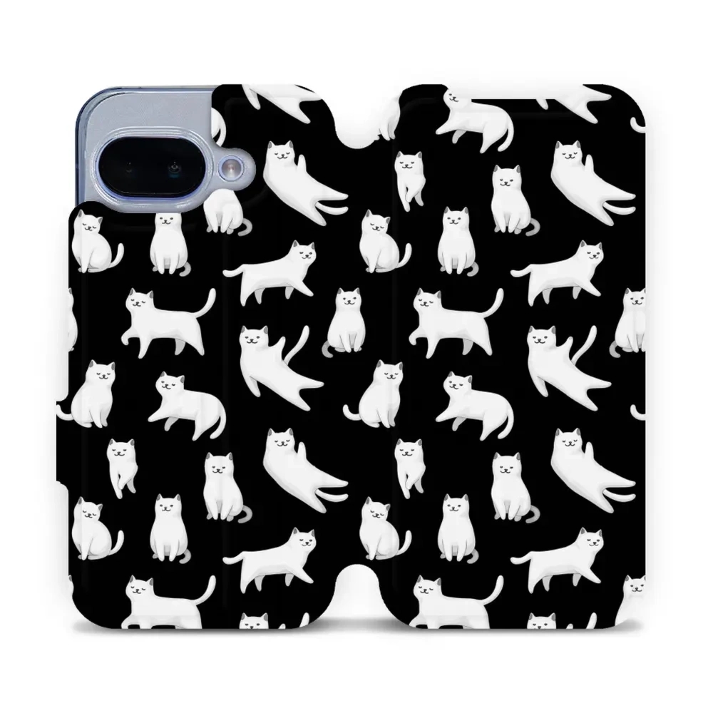 Etui z klapką do Google Pixel 9a, Mobiwear Book, kotki luna