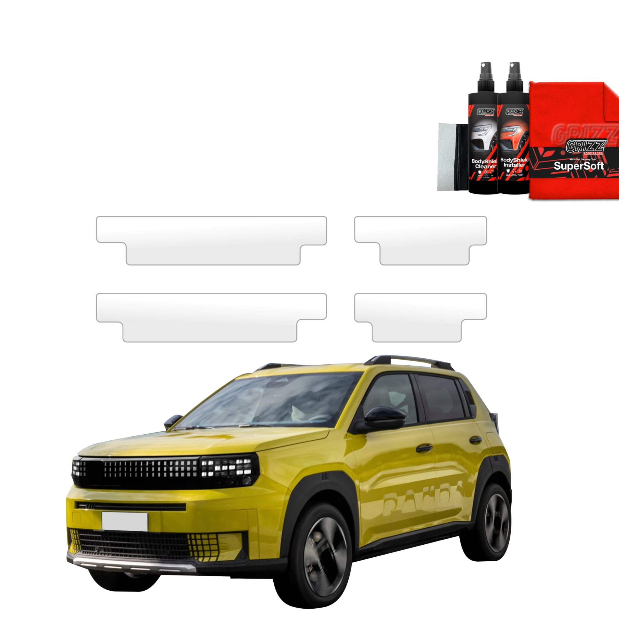 4w1 Folia ochronna Grizz Protector na progi do Fiat Grande Panda (2025-2026)