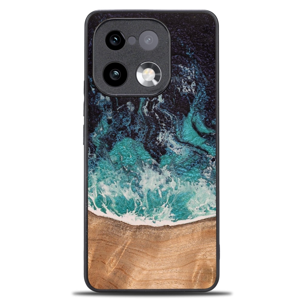 Drewniane etui do Realme 16 Pro Plus 5G, Bewood Unique Dream Island, niebiesko-brązowe