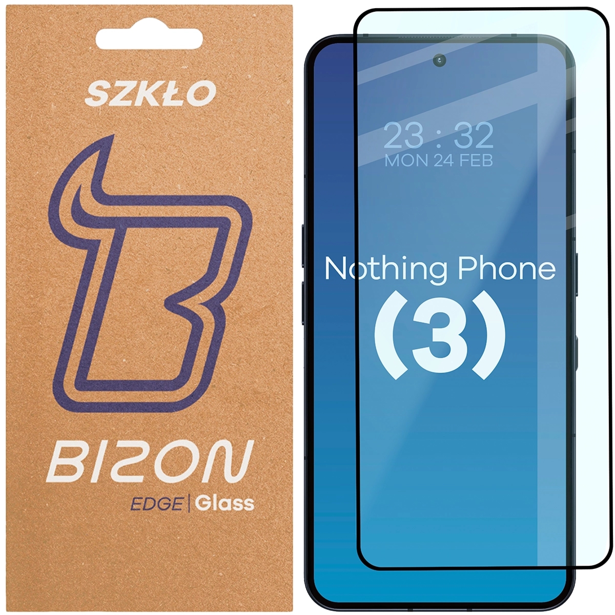 Szkło hartowane Bizon Glass Edge do Nothing Phone (3), czarna ramka