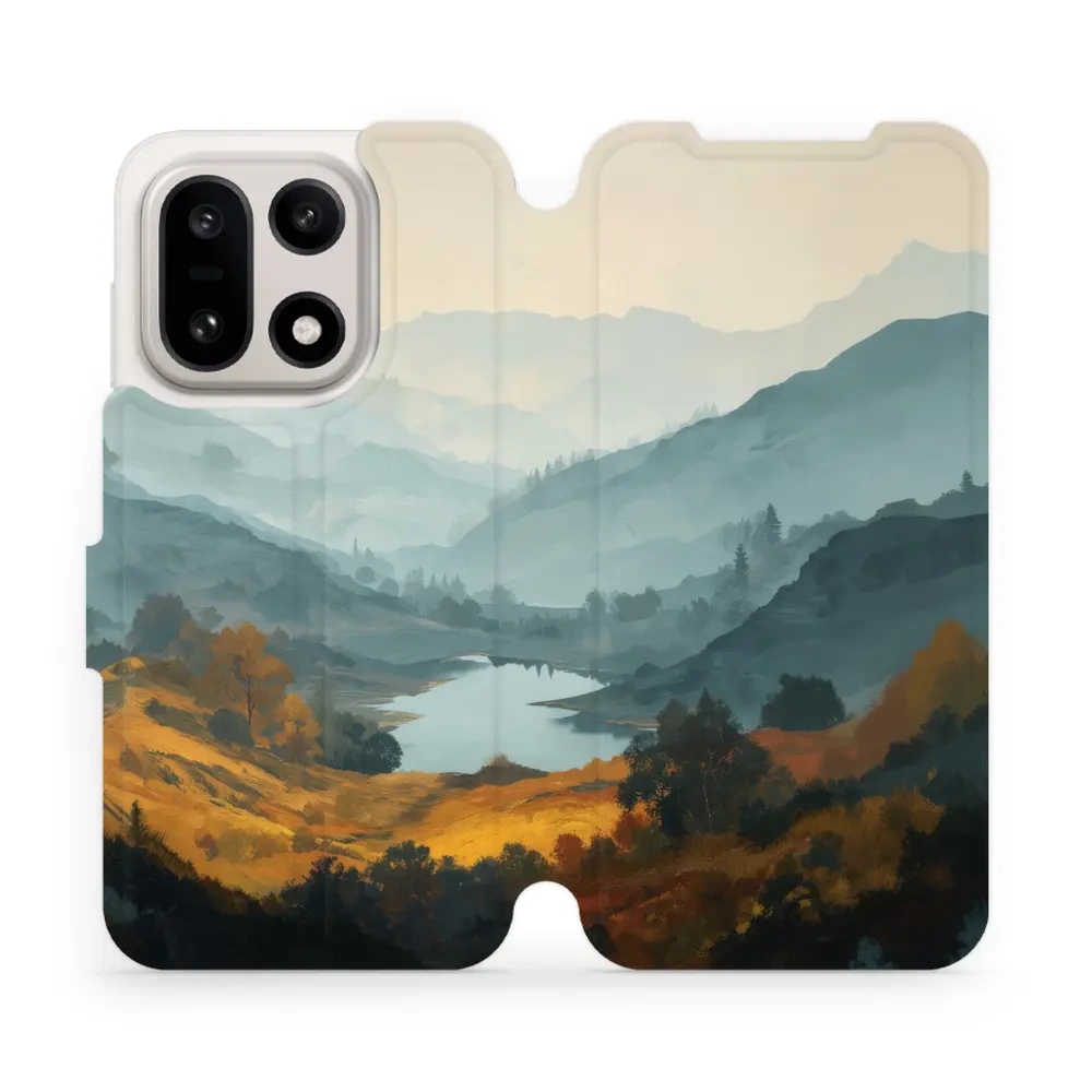 Etui z klapką do OnePlus 15, Mobiwear Book, jezioro w dolinie