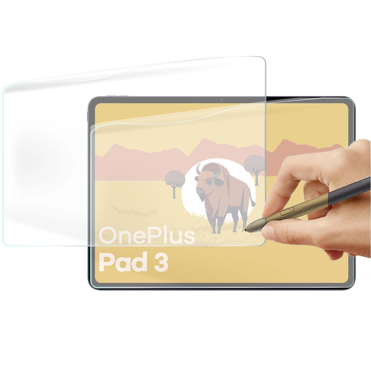 Folia imitująca papier Bizon Film Tab Papirus Duo do OnePlus Pad 3 / 2 Pro / OPPO Pad 4 Pro, 2 sztuki