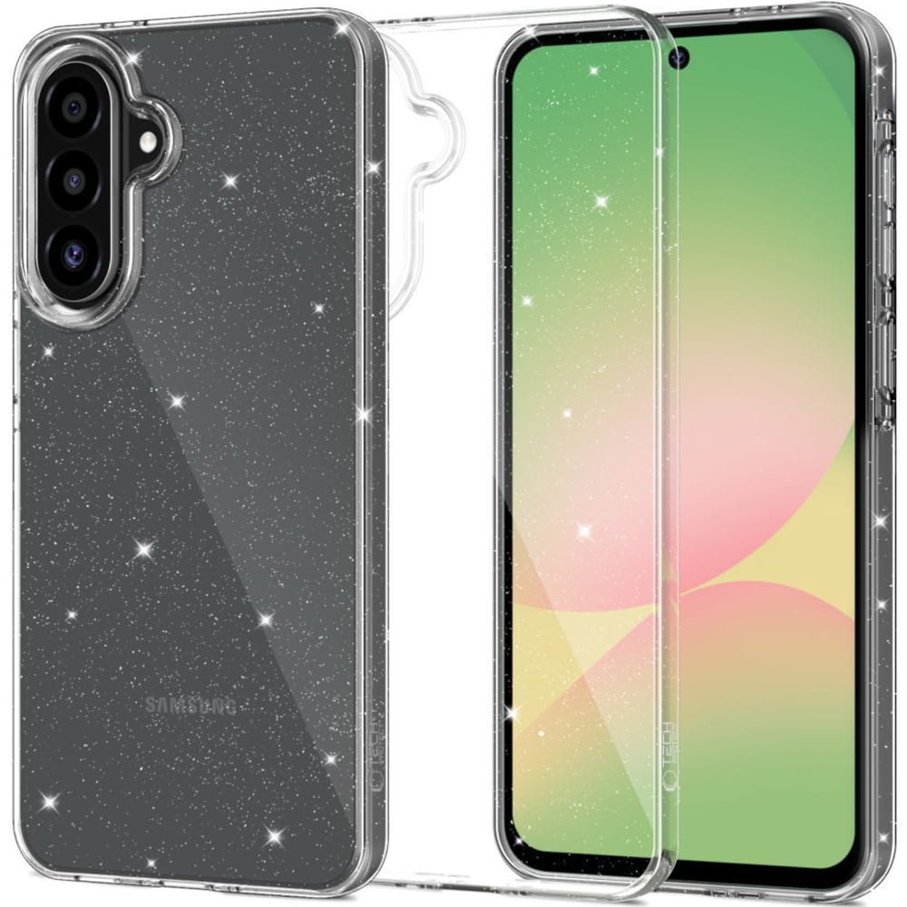 Etui Tech-Protect FlexAir do Galaxy A37 5G / A36 5G, przezroczyste z brokatem