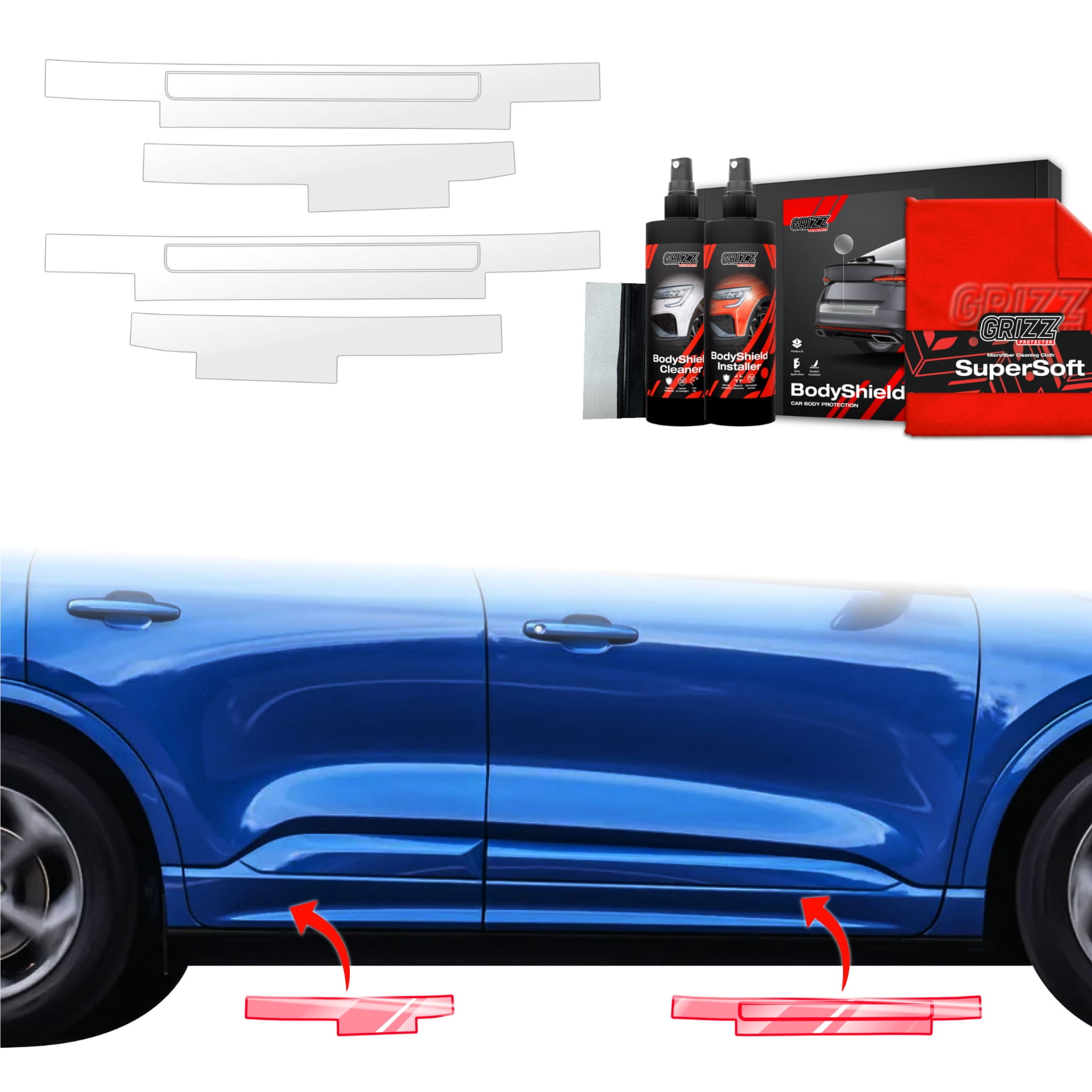 4w1 Folia ochronna Grizz Protector na progi do Ford Kuga Active X Facelift (2024-2026)
