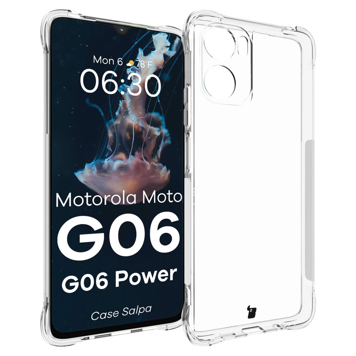 Elastyczne etui Bizon Case Salpa do Motorola Moto G06 4G / G06 Power 4G, przezroczyste