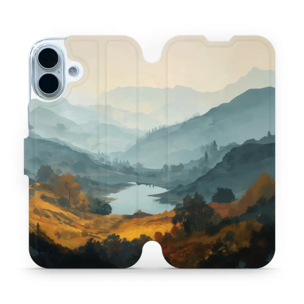 Etui z klapką do iPhone 17, Mobiwear Book, jezioro w dolinie