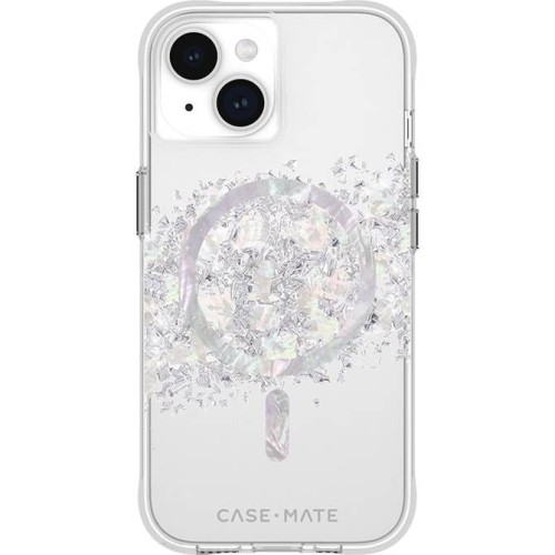 Image of Etui Case-Mate Karat Touch of Pearl MagSafe do iPhone 15, przezroczysto-srebrne