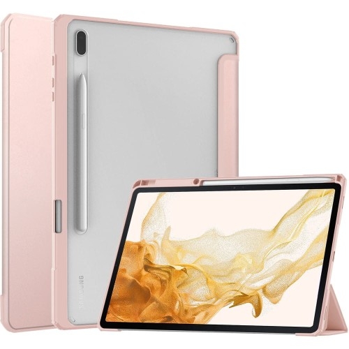 Image of Etui Bizon Case Tab Clear Matt do Galaxy Tab S8 Plus / S7 Plus / S7 FE, różowozłote