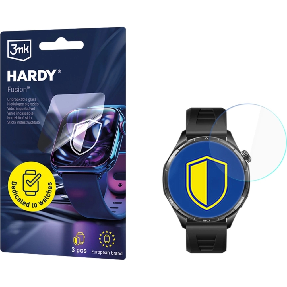 Szkło hybrydowe na smartwatch, 3mk Hardy Fusion do Honor Watch 6, 3 sztuki