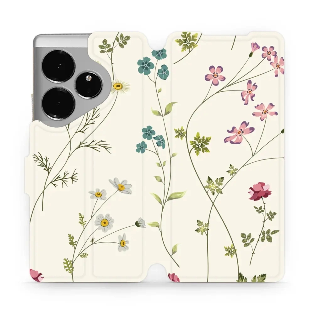 Etui z klapką do Realme GT 6, Mobiwear Book, polne kwiaty