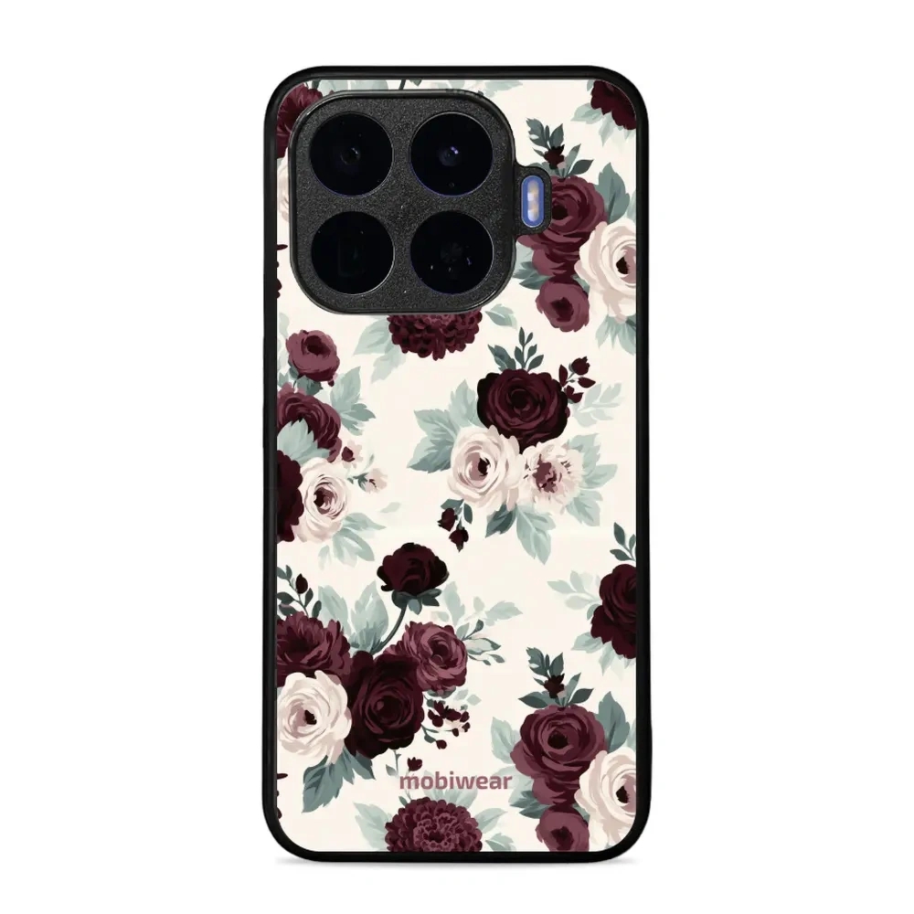 Etui ochronne do Xiaomi 17T Pro, Mobiwear Glossy Case, róże z szałwią na kremie