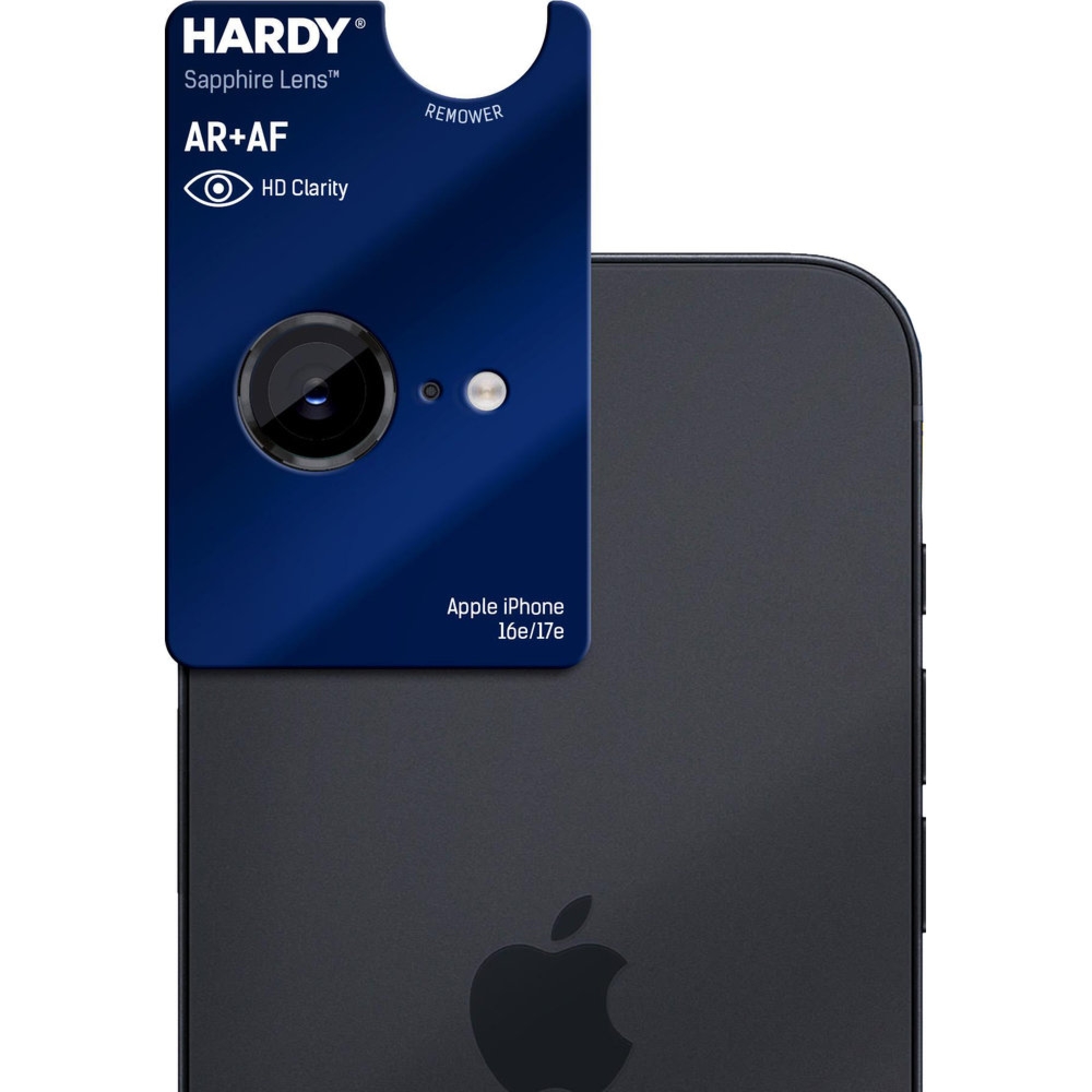 Szkło szafirowe na aparat z aplikatorem 3mk Hardy Sapphire Lens do iPhone 17e / 16e, czarne