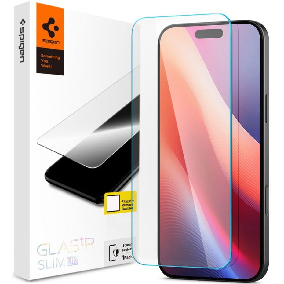 Image of Szkło do etui Spigen Glas.tr Slim 1-Pack do iPhone 16 / 15