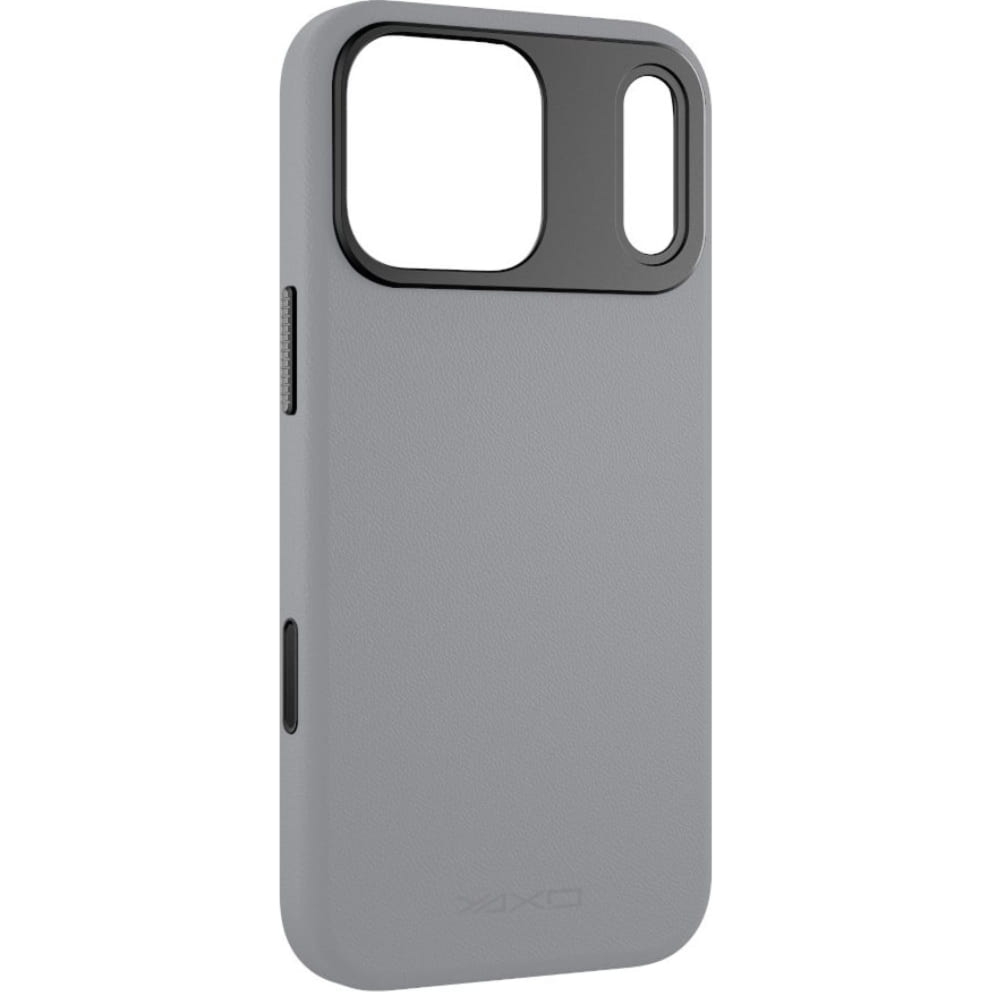 Etui YAXO Leather Gear Slim Case MagSafe do iPhone 17 Pro Max, szare