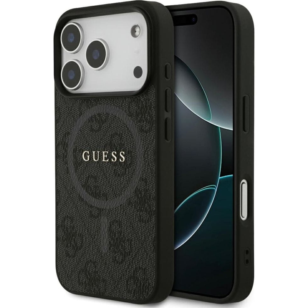 OUTLET: Etui Guess Hardcase 4G Ring Classic Logo do MagSafe do iPhone 17 Pro, czarne