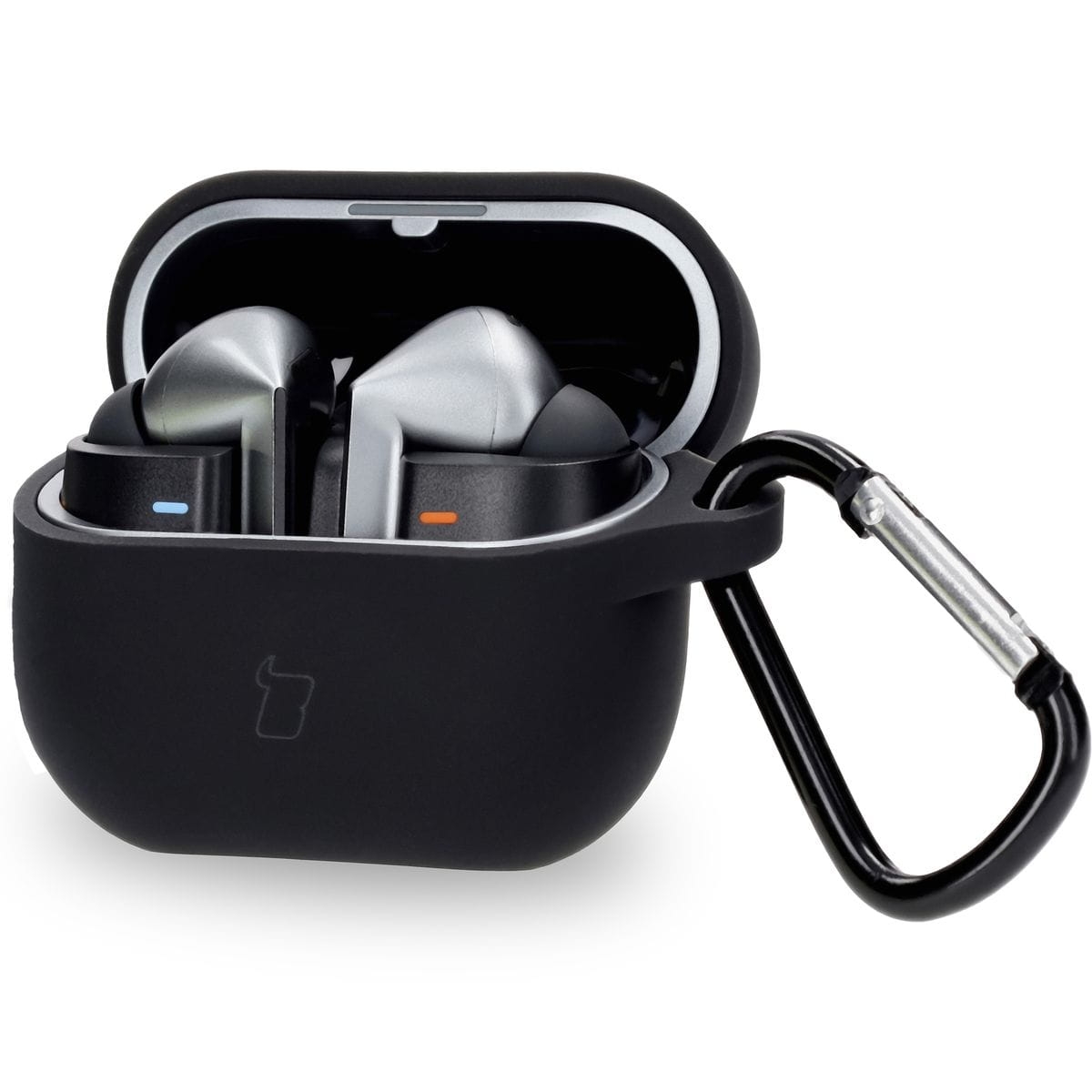 Image of Silikonowe etui z karabińczykiem Bizon Case Headphone Silicone do Galaxy Buds 3/3 Pro, czarne