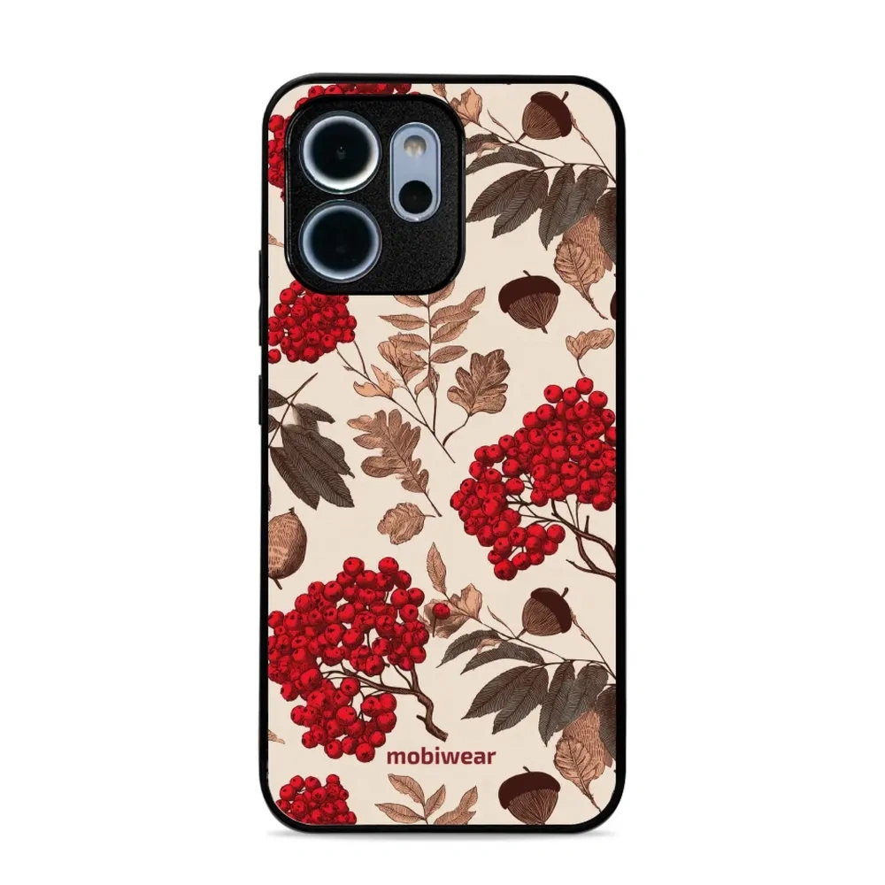 Etui ochronne do OPPO Reno14 FS, Mobiwear Glossy Case, jarzębina na ecru