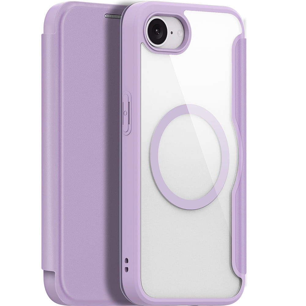 Image of Etui Dux Ducis Skin X Pro Magnetic do iPhone 16e, fioletowo-przezroczyste