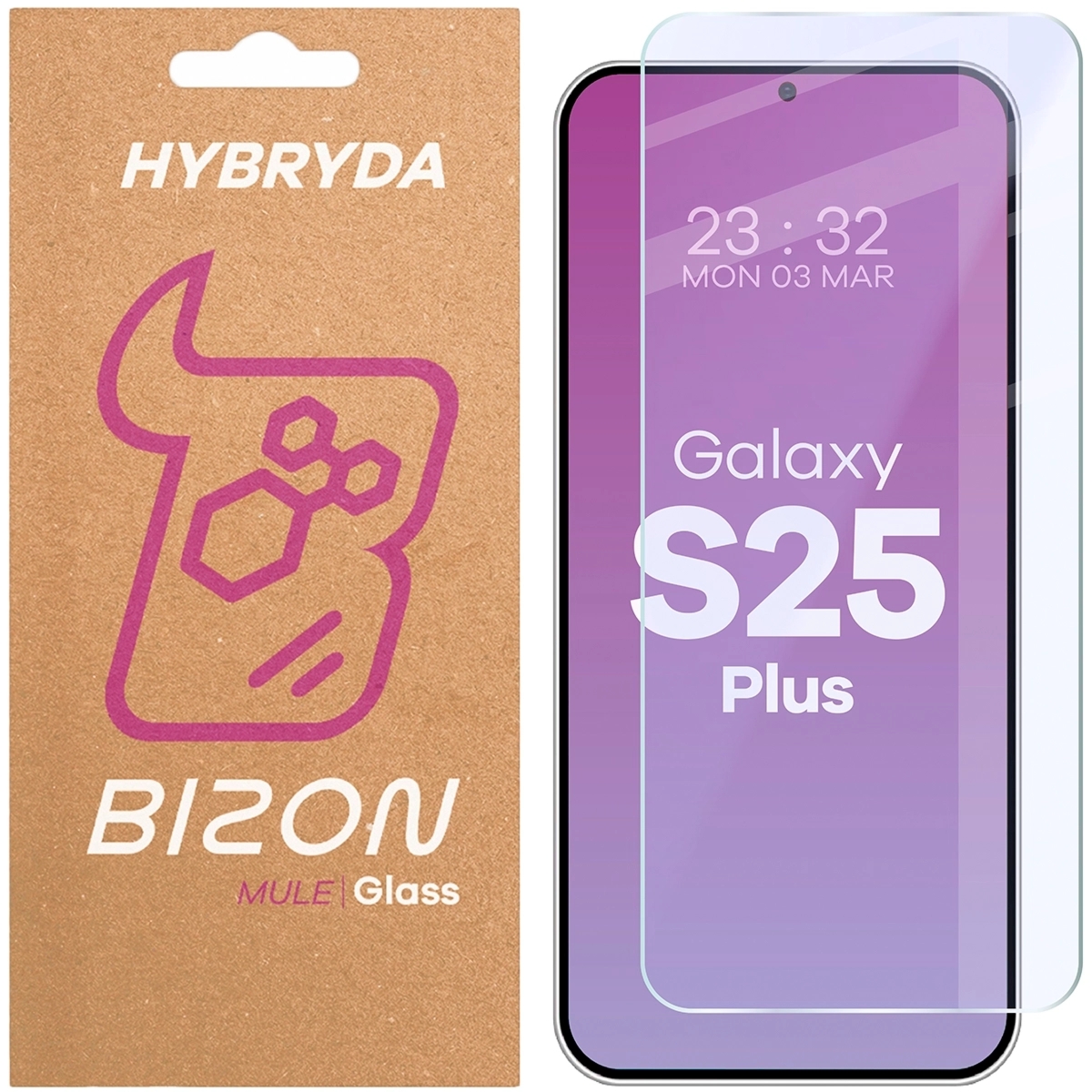 Elastyczne szkło hybrydowe Bizon Hybrid Mule do Galaxy S25 Plus