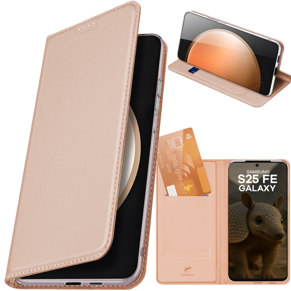 Etui z klapką Dux Ducis Skin Pro do Galaxy S25 FE, różowozłote