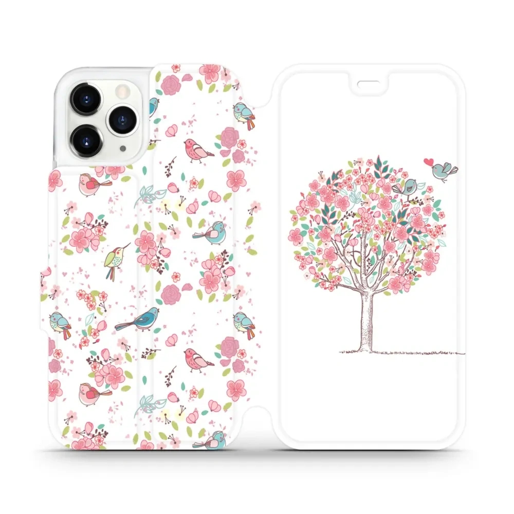 Etui z klapką do iPhone 11 Pro, Mobiwear Book, różowy gaj