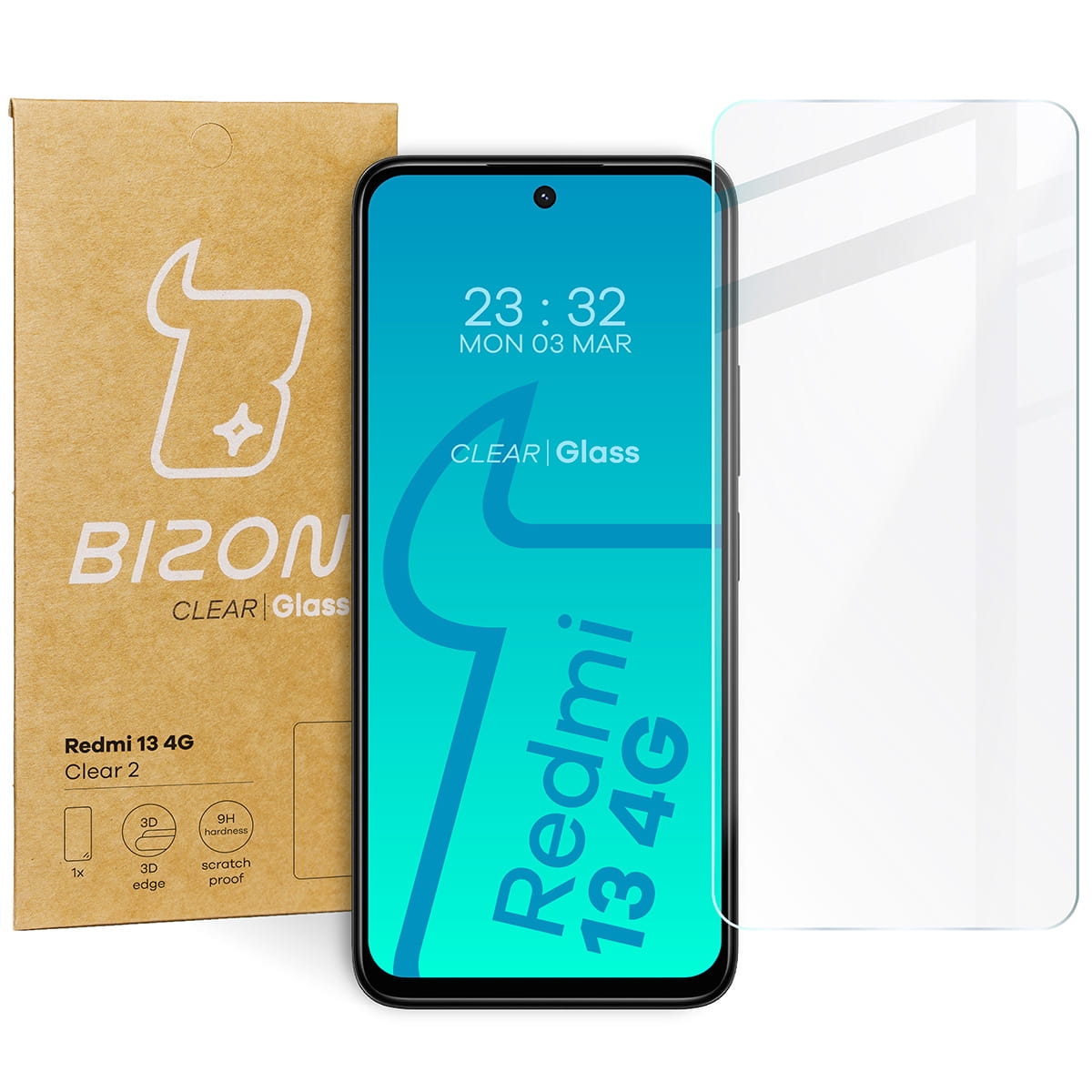Image of Szkło hartowane Bizon Glass Clear 2 do Xiaomi Redmi 13 4G