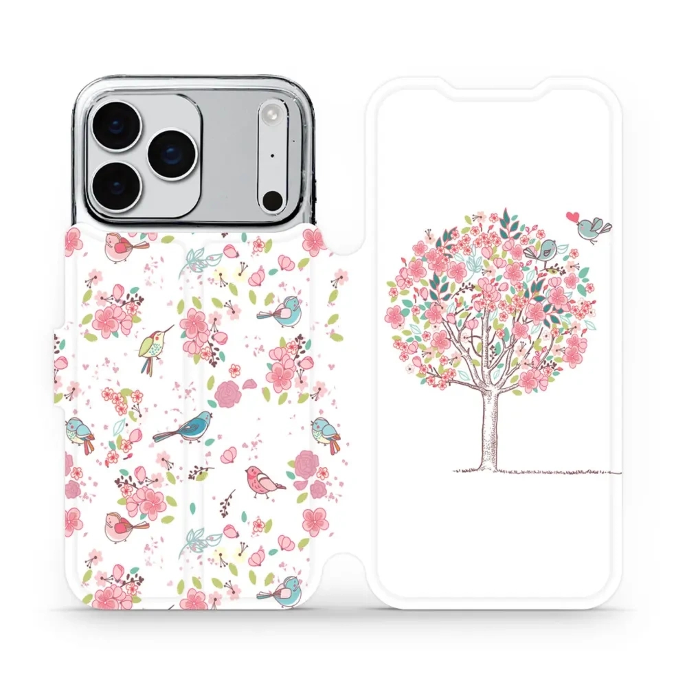Etui z klapką do iPhone 17 Pro Max, Mobiwear Book, różowy gaj