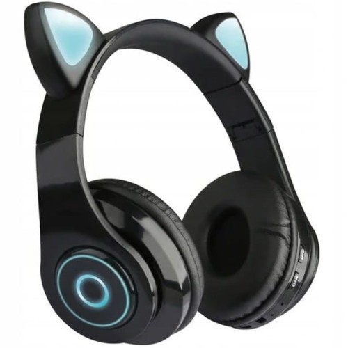 Image of Słuchawki nauszne bezprzewodowe dla dzieci bluetooth B39 Kocie uszy, czarne