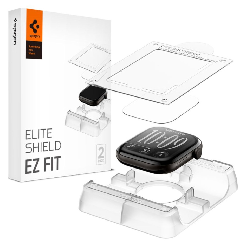 Folia + Aplikator Spigen Elite Shield EZ Fit 2-Pack do Apple Watch Series 12 46mm