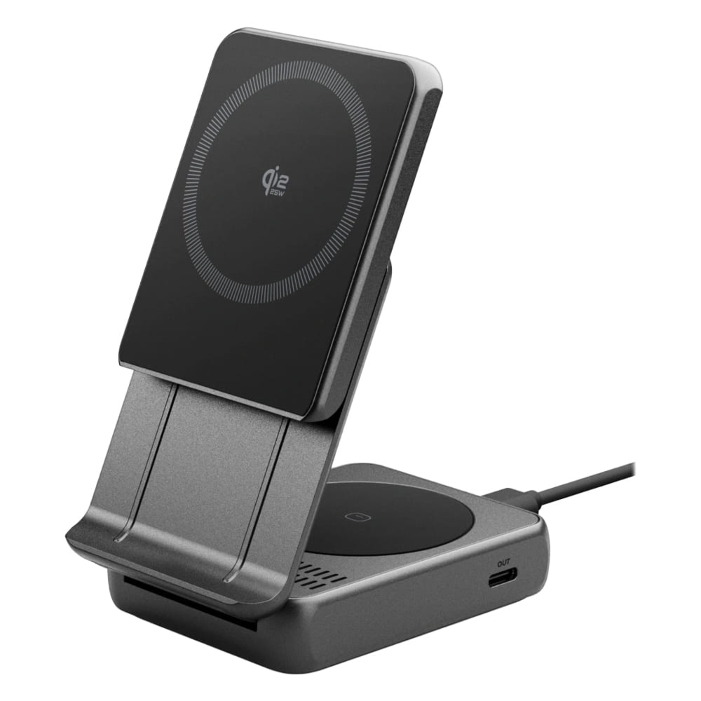 Ładowarka indukcyjna 2w1, Qi 2.2, 35W, Spigen Essential EF302MOQ do MagSafe, kabel USB-C, czarna
