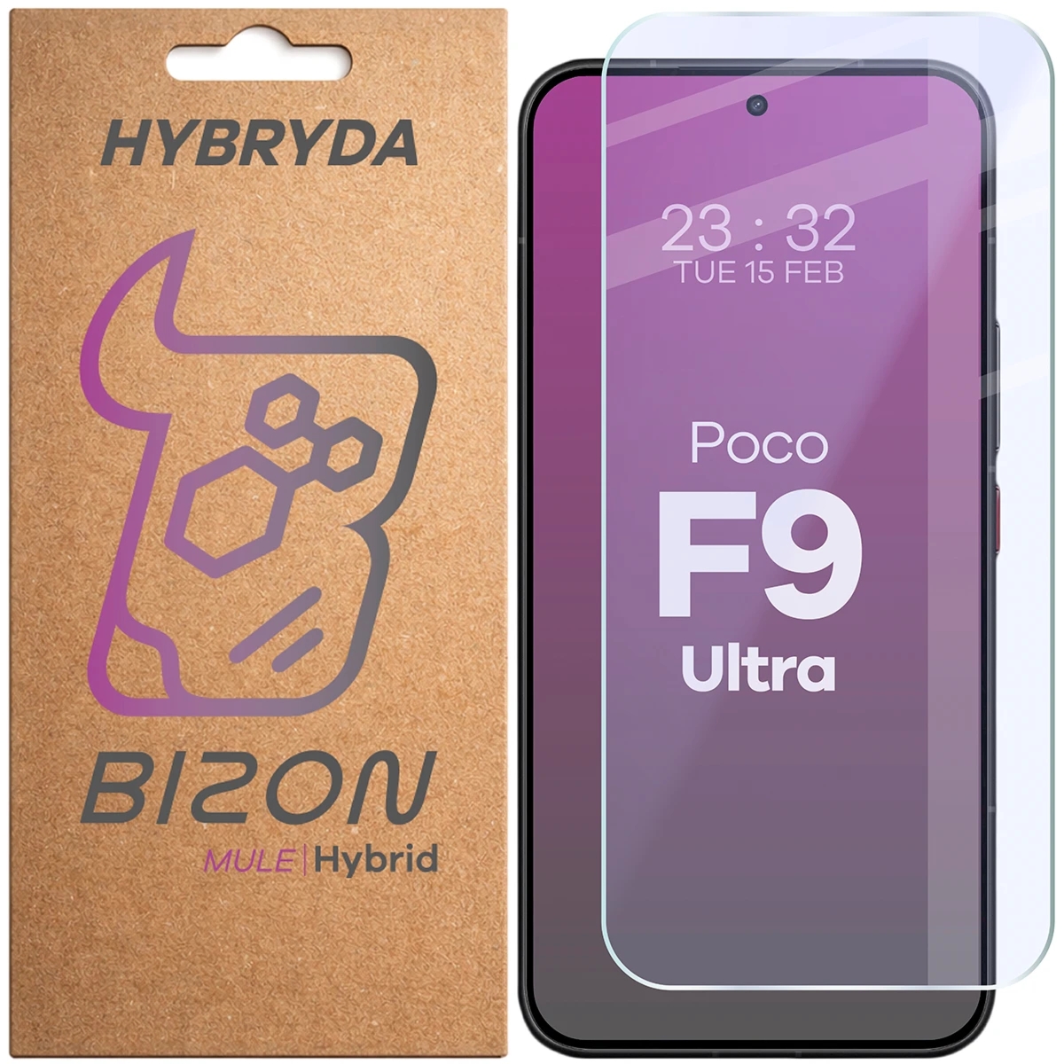 Elastyczne szkło hybrydowe Bizon Hybrid Mule do Xiaomi POCO F9 Ultra