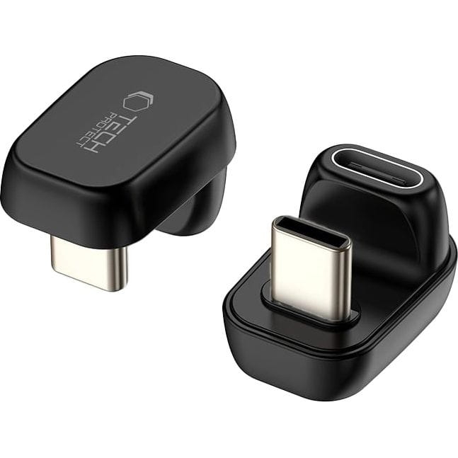 Image of Adapter kątowy USB-C do USB-C, Tech-Protect UltraBoost AA04, 100W, 40Gb/s, czarny