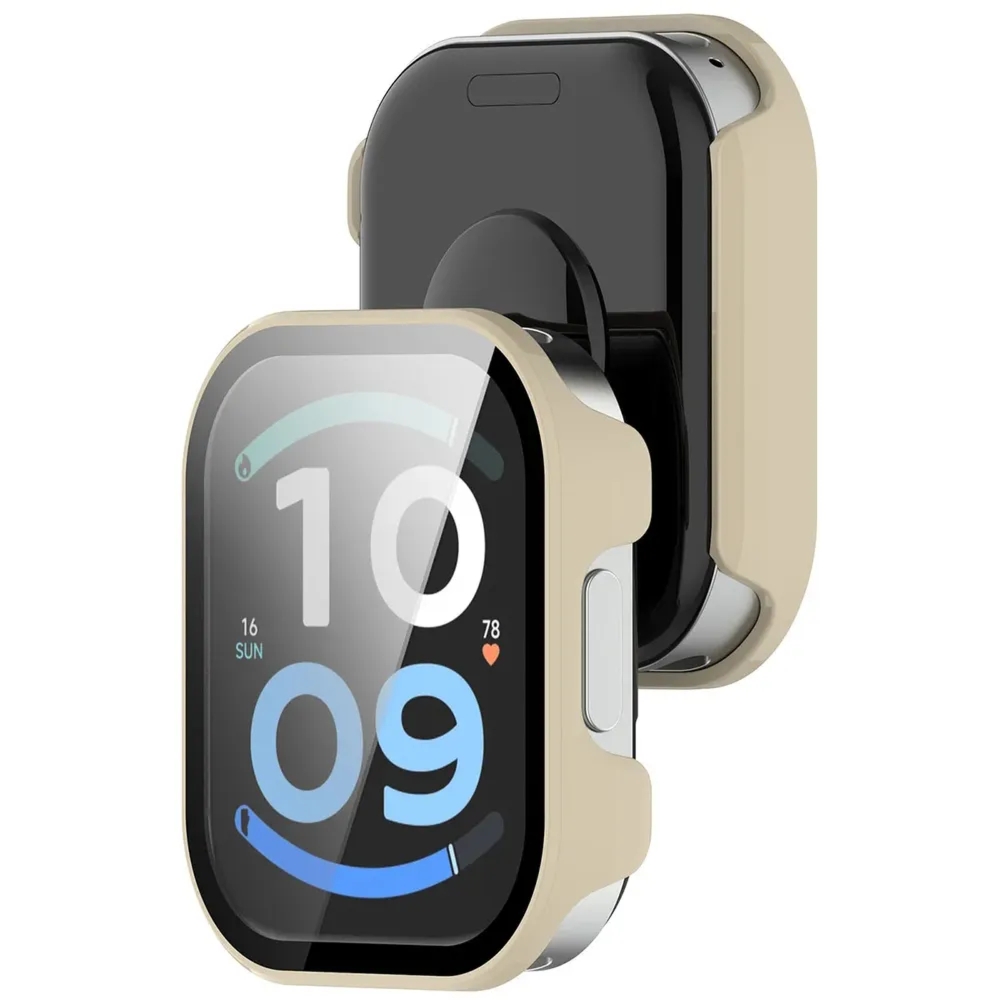 Etui ze szkłem do zegarka Bizon Case Watch Adamo do Xiaomi Redmi Watch 6 Active, beżowe