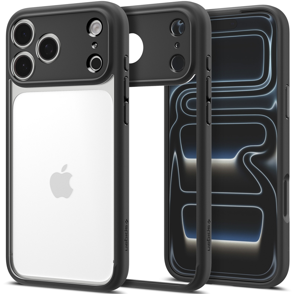 Etui Spigen Ultra Hybrid do iPhone 18 Pro, przezroczysto-czarne