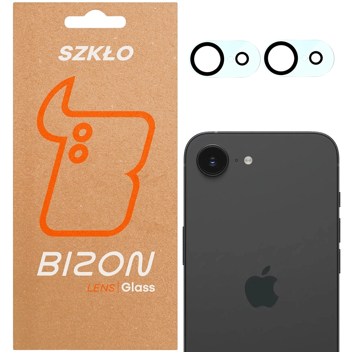 Szkło na aparat Bizon Glass Silk Lens do iPhone 17e / 16e, 2 sztuki