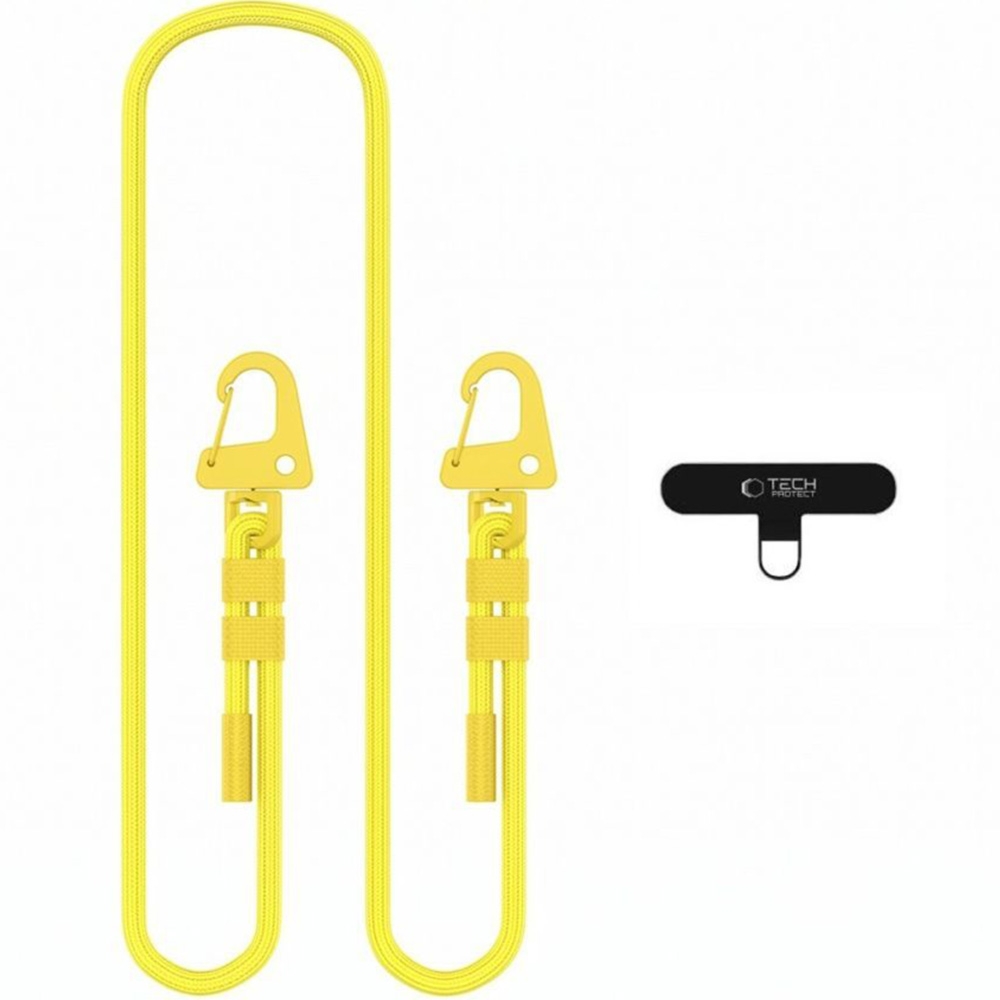 Uniwersalna smycz do telefonu, sznurek Tech-Protect C5SD Rope Crossbody Strap, żółta