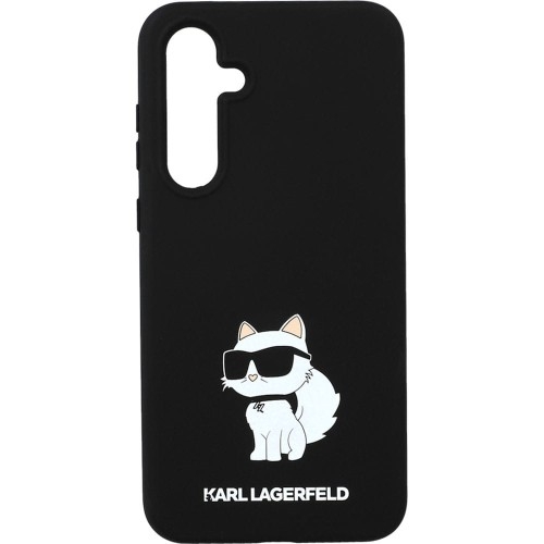 Image of Etui Karl Lagerfeld Silicone Choupette Metal Pin do Galaxy A35, czarne