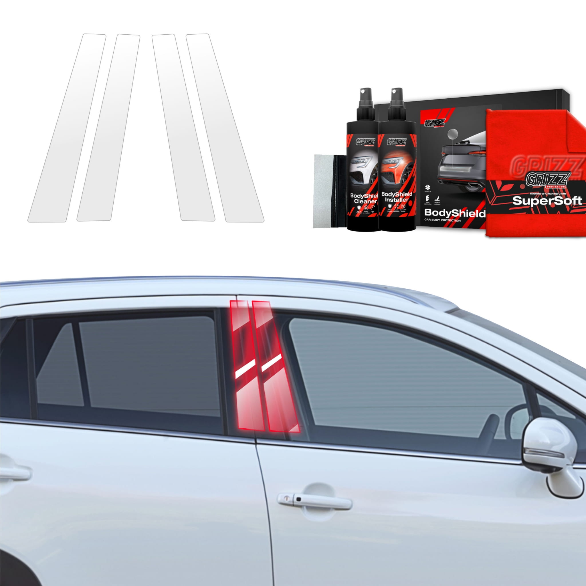 4w1 Folia ochronna Grizz Protector na słupki do Suzuki S-Cross (2021-2026)