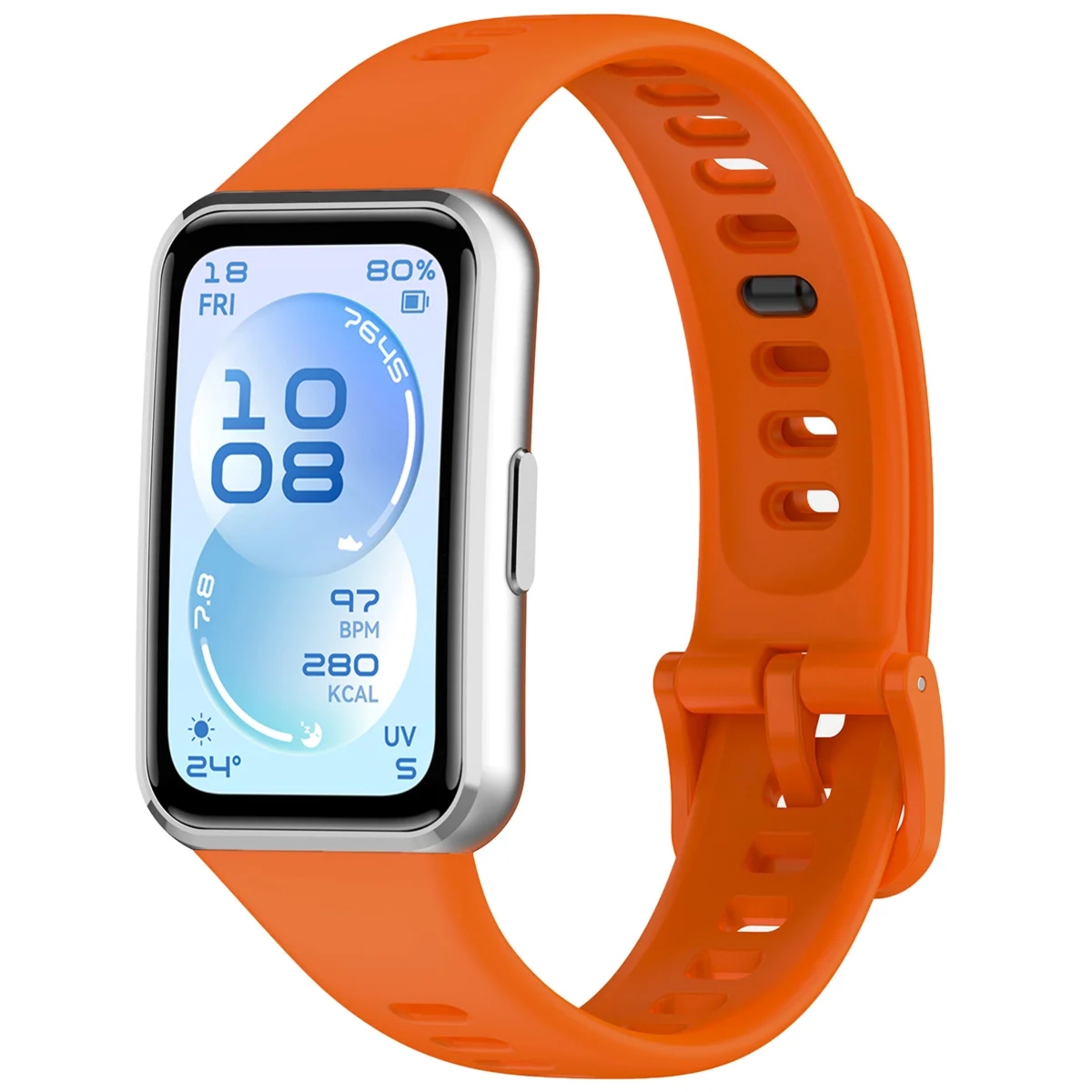 Silikonowy pasek Bizon Strap Watch Silicone do Huawei Band 11 / 11 Pro, marchewkowy