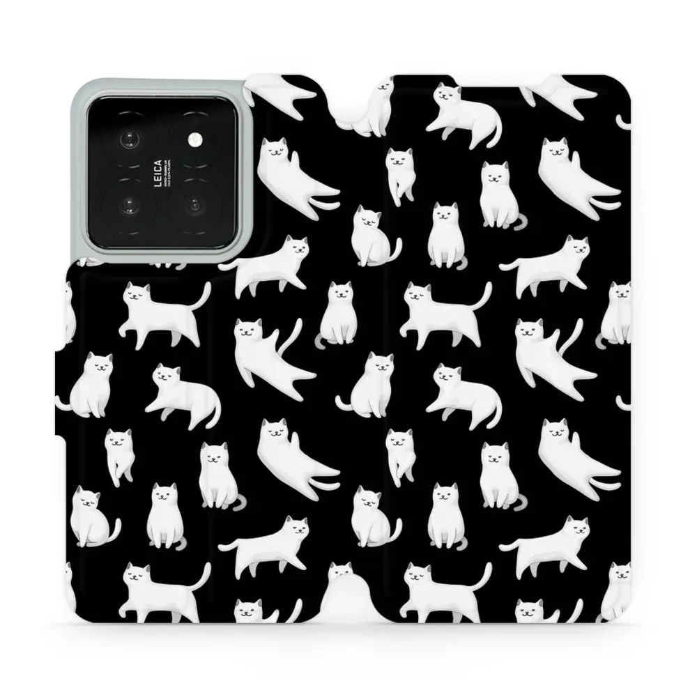 Etui z klapką do Xiaomi 14, Mobiwear Book, kotki luna
