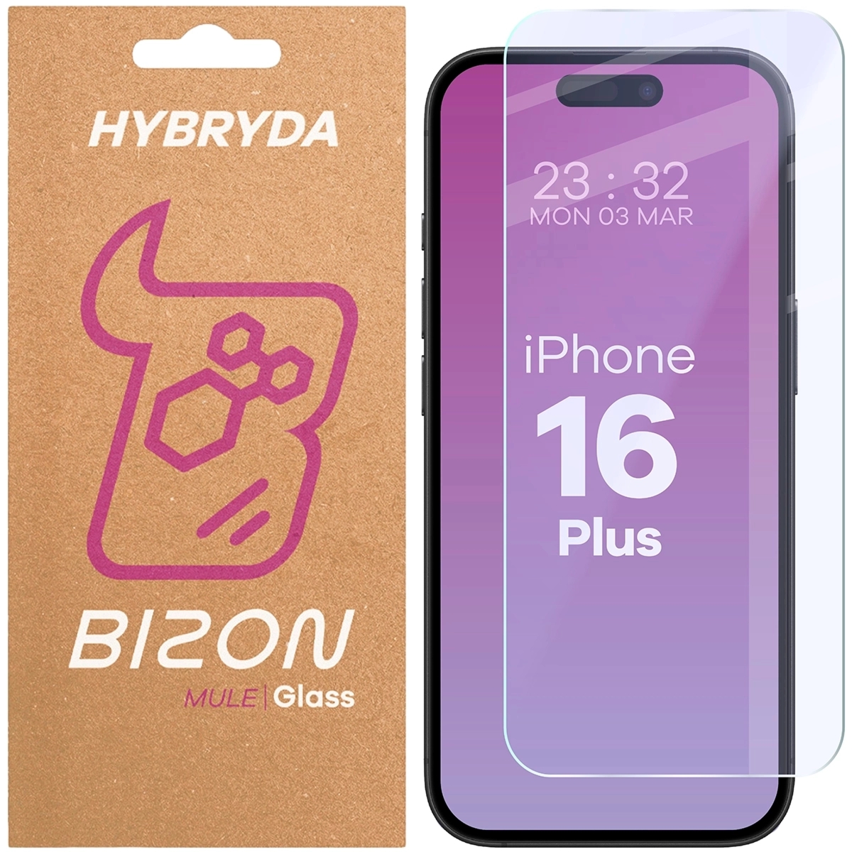 Elastyczne szkło hybrydowe Bizon Hybrid Mule do iPhone 16 Plus