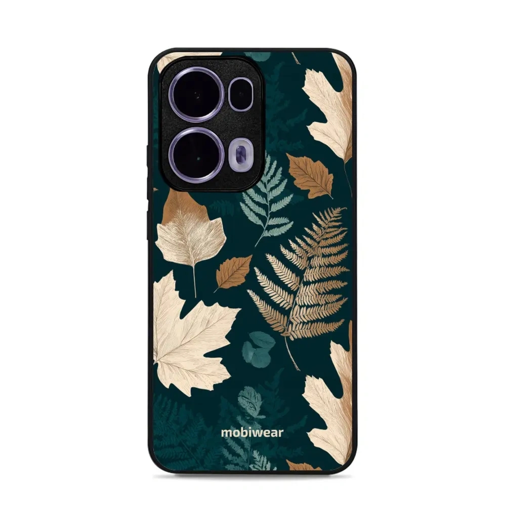 Etui ochronne do OPPO Reno13 Pro, Mobiwear Glossy Case, zielnik z liści i paproci