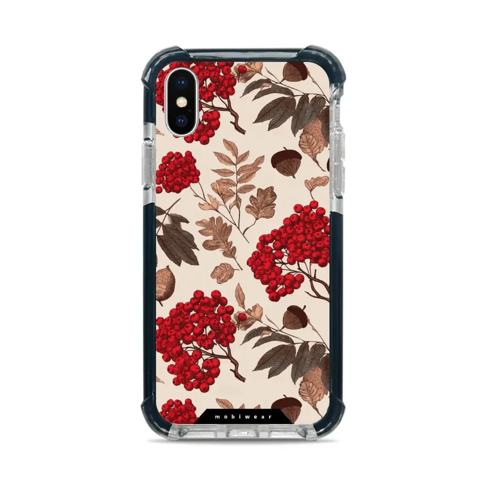 Etui ochronne do iPhone XS do MagSafe, Mobiwear Elite Bumper, jarzębina na ecru