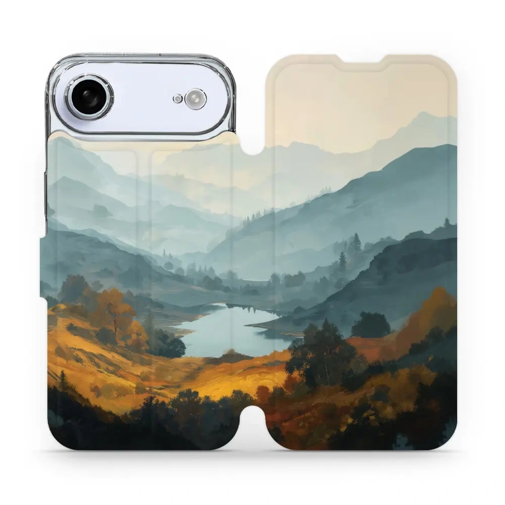 Etui z klapką do iPhone Air, Mobiwear Book, jezioro w dolinie