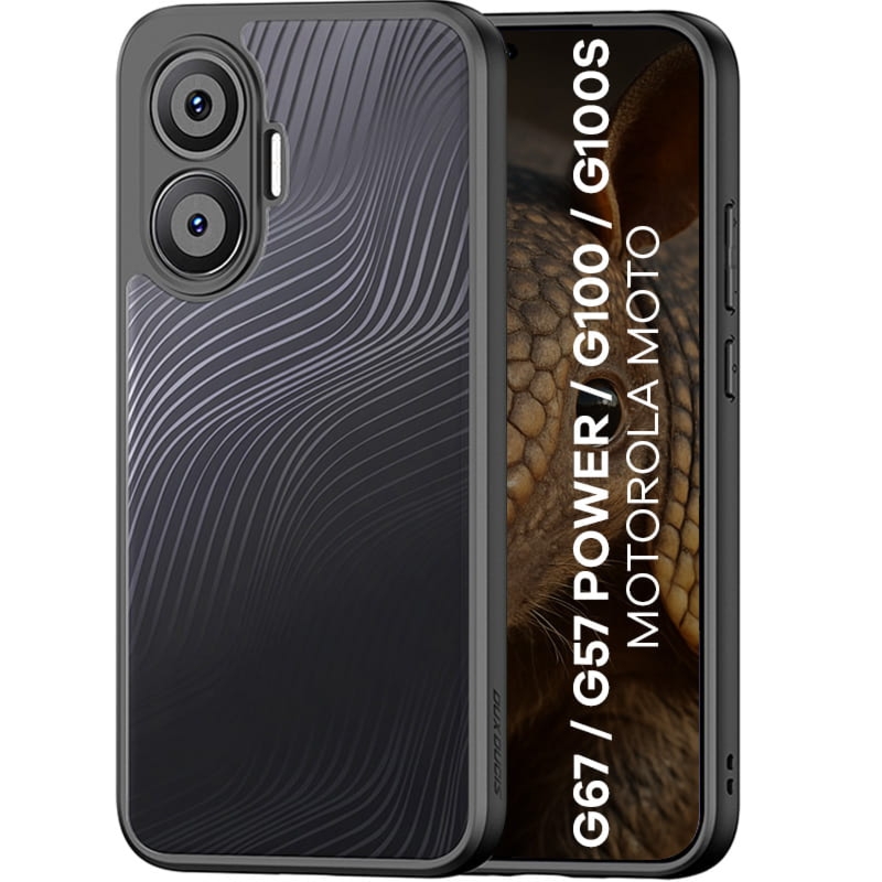 Etui Dux Ducis AIMO do Motorola Moto G67 Power / G57 Power / G100 / G100S, przezroczyste z czarną ramką